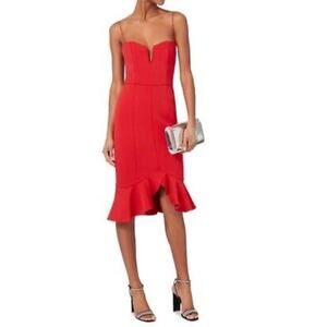 NICHOLAS Flip Hem Bra Bandage Cocktail Dress RED Size 2 $695 retail!